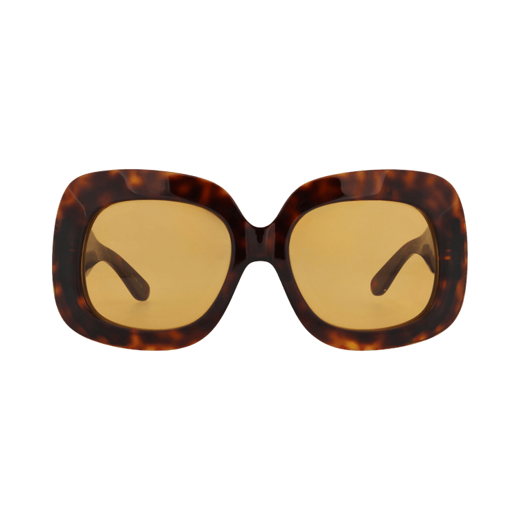 Valentino Square-Frame Acetate Sunglasses — Brown
