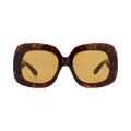 Valentino Square-Frame Acetate Sunglasses — Brown