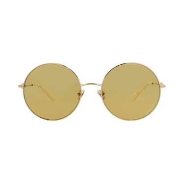 Valentino Round-Frame Metal Sunglasses — Gold