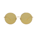 Valentino Round-Frame Metal Sunglasses — Gold