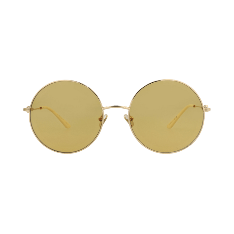 Valentino Round-Frame Metal Sunglasses — Gold