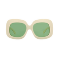 Valentino Square-Frame Acetate Sunglasses — Cream