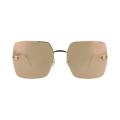 Cartier Round-Frame Titanium Sunglasses — Gold