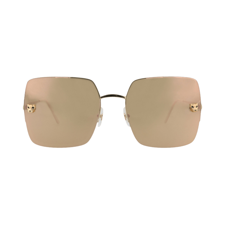 Cartier Round-Frame Titanium Sunglasses — Gold