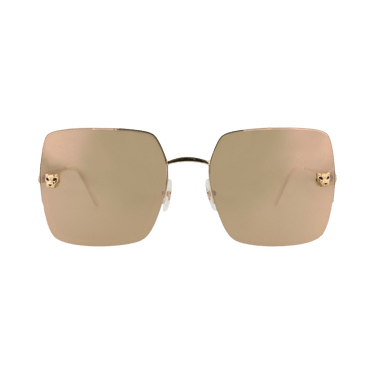 Cartier Round-Frame Titanium Sunglasses — Gold
