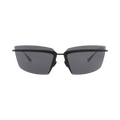 Valentino Shield-Frame Acetate/Metal Sunglasses — Black