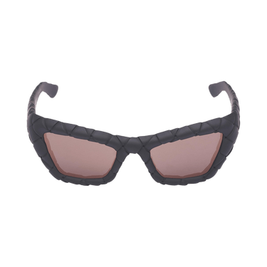Bottega Veneta Intrecciato Cat-Eye Sunglasses — Black