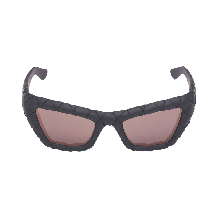 Bottega Veneta Intrecciato Cat-Eye Sunglasses — Black