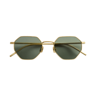 Bottega Veneta Intrecciato Geometrical Sunglasses — Gold