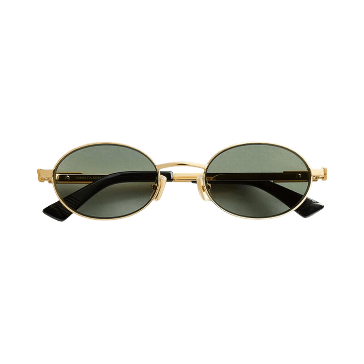 Bottega Veneta Classic Oval Sunglasses — Gold