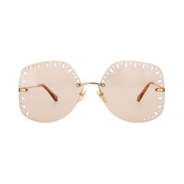 Chloé YSE Square-Frame Metal Sunglasses — Gold