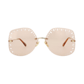 Chloé YSE Square-Frame Metal Sunglasses — Gold