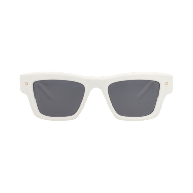 Valentino Square-Frame Recycled Acetate Sunglasses — White