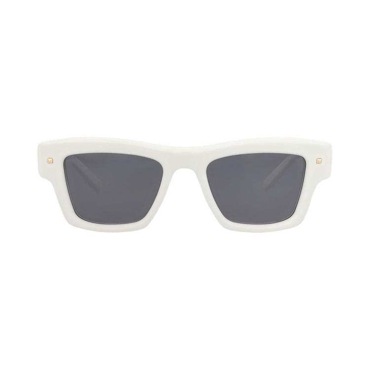 Valentino Square-Frame Recycled Acetate Sunglasses — White