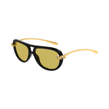 Bottega Veneta Knot Aviator Sunglasses — Black