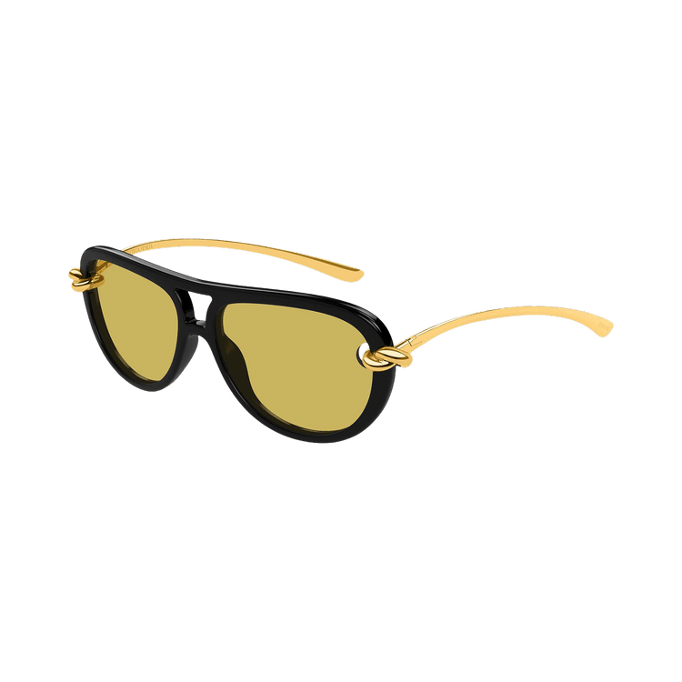 Bottega Veneta Knot Aviator Sunglasses — Black