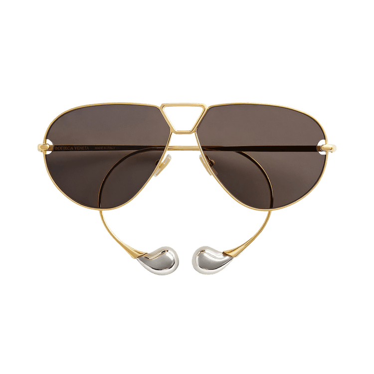 Bottega Veneta Drop Aviator Sunglasses — Gold