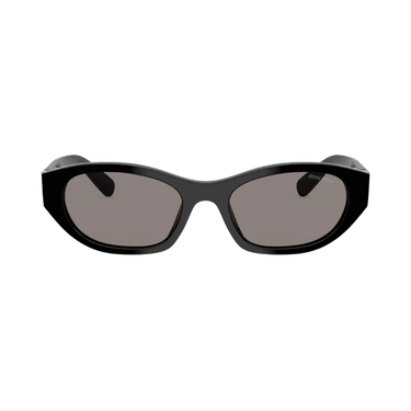 Miu Miu Narrow Frame Logo Sunglasses — Black