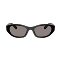 Miu Miu Narrow Frame Logo Sunglasses — Black