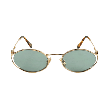 Miu Miu Logo Sunglasses — Gold