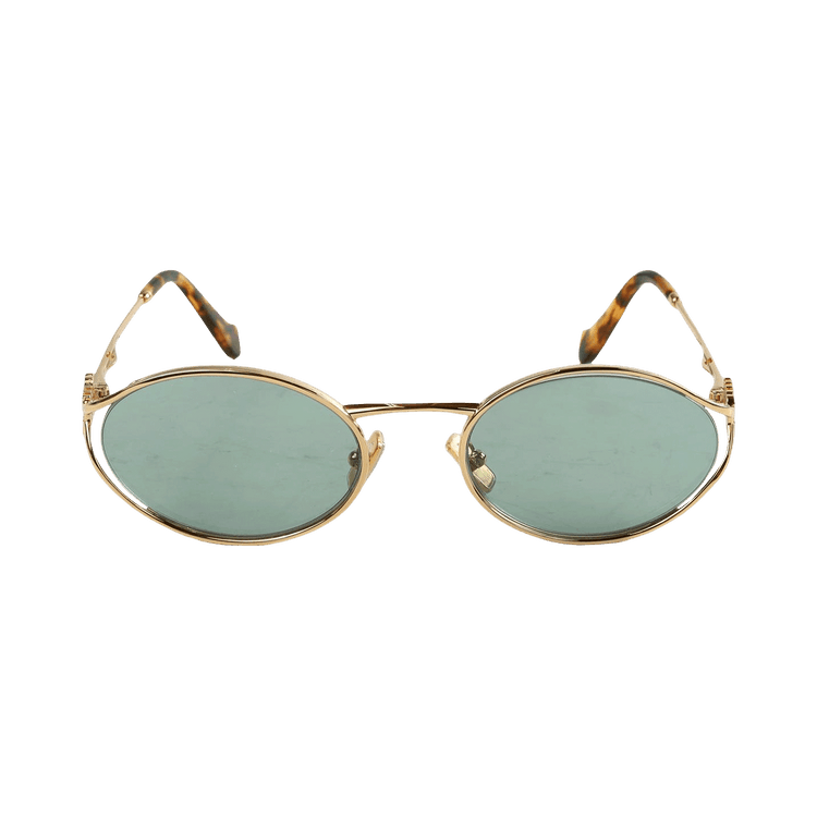 Miu Miu Logo Sunglasses — Gold
