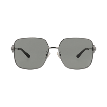 Bottega Veneta Square-Frame Metal Sunglasses — Silver