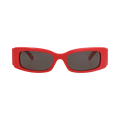 Balenciaga Square-Frame Recycled Acetate Sunglasses — Red