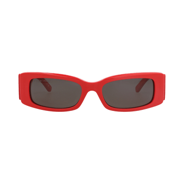 Balenciaga Square-Frame Recycled Acetate Sunglasses — Red