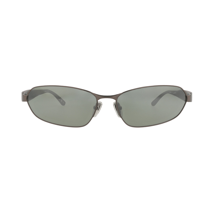 Balenciaga Square-Frame Metal Sunglasses — Silver