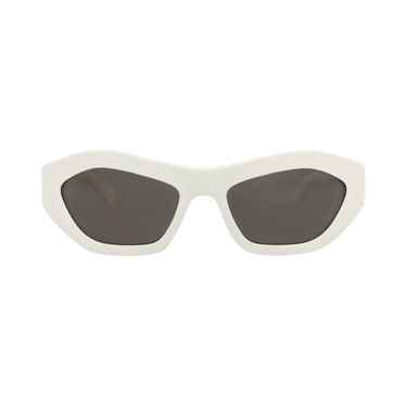 Bottega Veneta Round-Frame Recycled Acetate Sunglasses — White