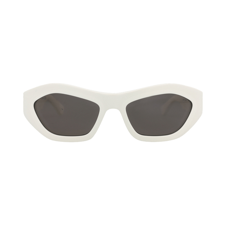 Bottega Veneta Round-Frame Recycled Acetate Sunglasses — White