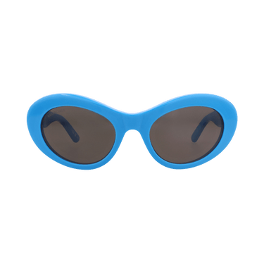 Balenciaga Round-Frame Recycled Acetate Sunglasses — Blue