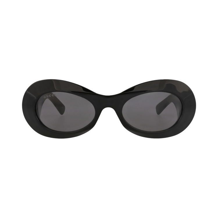 Gucci Round-Frame Recycled Acetate Sunglasses — Black