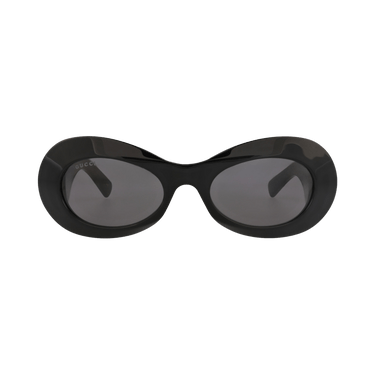 Gucci Round-Frame Recycled Acetate Sunglasses — Black