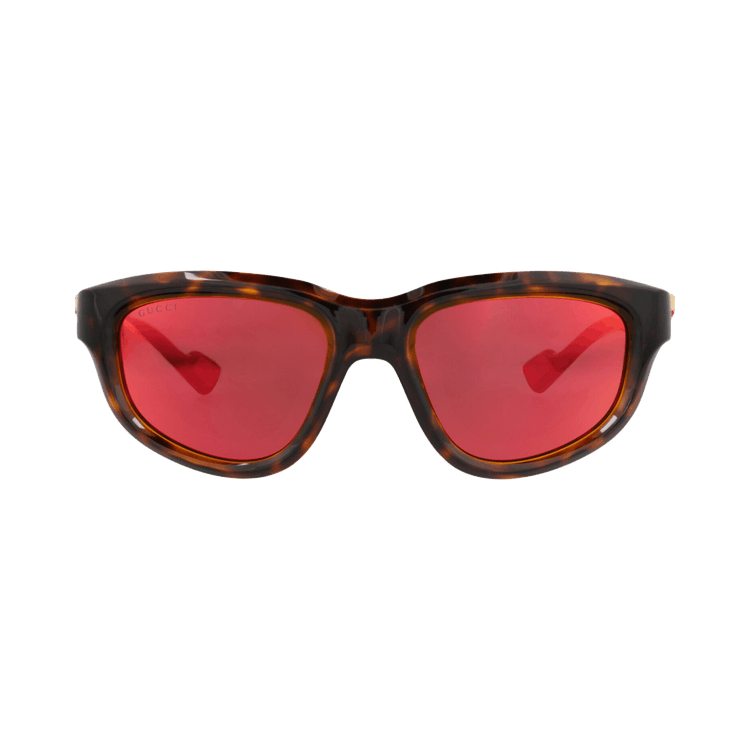 Gucci Round-Frame Injection Sunglasses — Brown