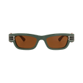 Bottega Veneta Square-Frame Injection Sunglasses — Green