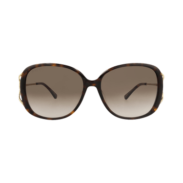 Gucci Round-Frame Acetate Sunglasses — Brown