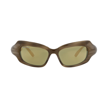 Balenciaga Square-Frame Bio Injection Sunglasses — Brown