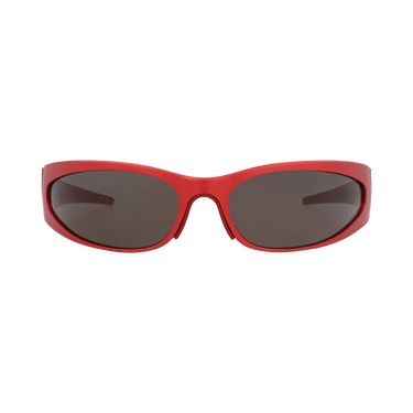 Balenciaga Shield-Frame Aluminum Sunglasses — Red