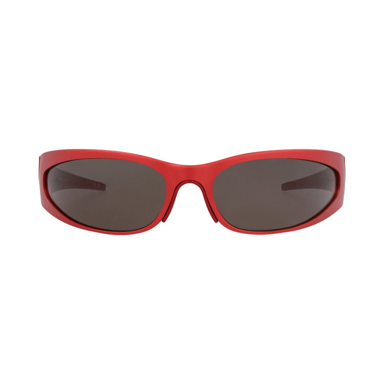 Balenciaga Shield-Frame Aluminum Sunglasses — Red