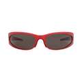 Balenciaga Shield-Frame Aluminum Sunglasses — Red