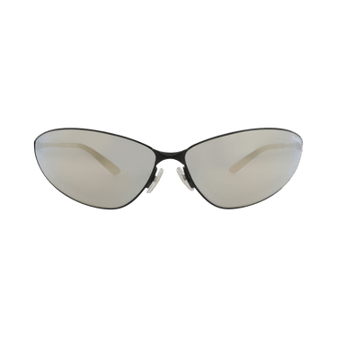 Balenciaga Shield-Frame Metal Sunglasses — Black