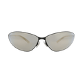 Balenciaga Shield-Frame Metal Sunglasses — Black