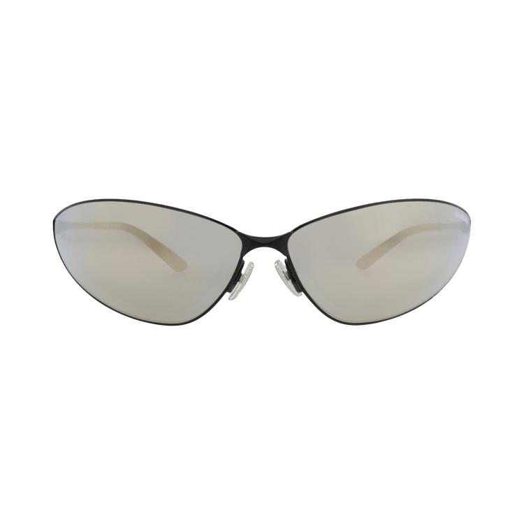 Balenciaga Shield-Frame Metal Sunglasses — Black