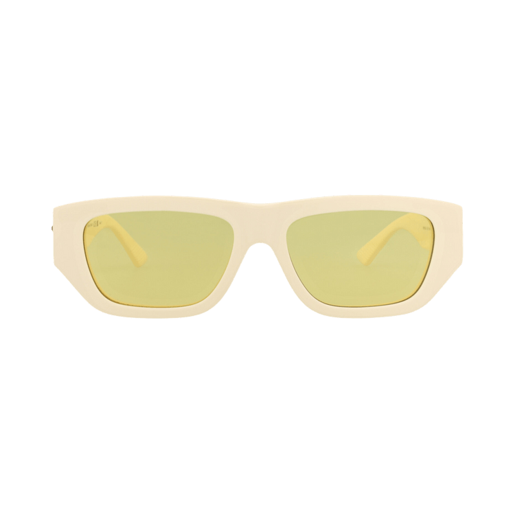 Bottega Veneta Square-Frame Recycled Acetate Sunglasses — Cream
