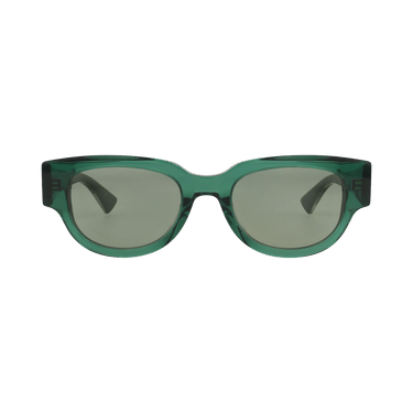 Bottega Veneta Round-Frame Recycled Acetate Sunglasses — Green