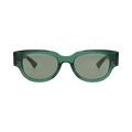 Bottega Veneta Round-Frame Recycled Acetate Sunglasses — Green