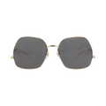 Gucci Square-Frame Metal Sunglasses — Gold