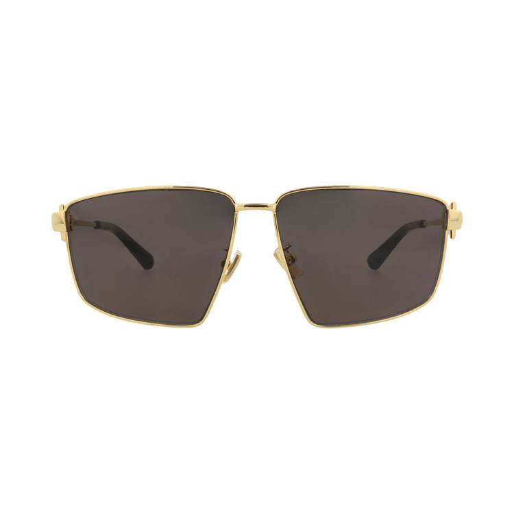 Bottega Veneta Square-Frame Metal Sunglasses — Gold