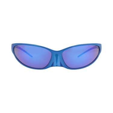 Balenciaga Shield-Frame Aluminium Sunglasses — Blue
